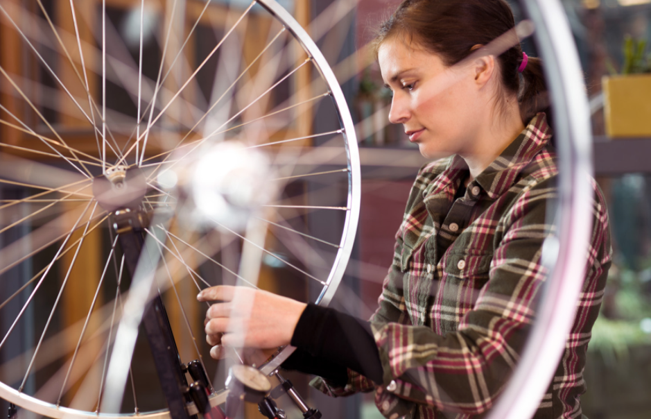 fixing a bike spoke