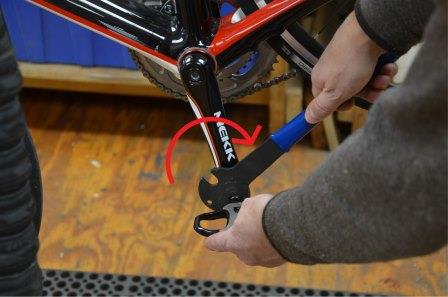 removing left bike pedal
