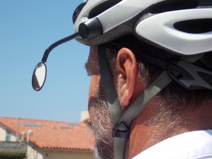 Bike bicycle riding mirror helmet mount rearview rear view eyeglass Fad U+vlo 
