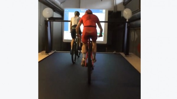 cycling on a treadmill